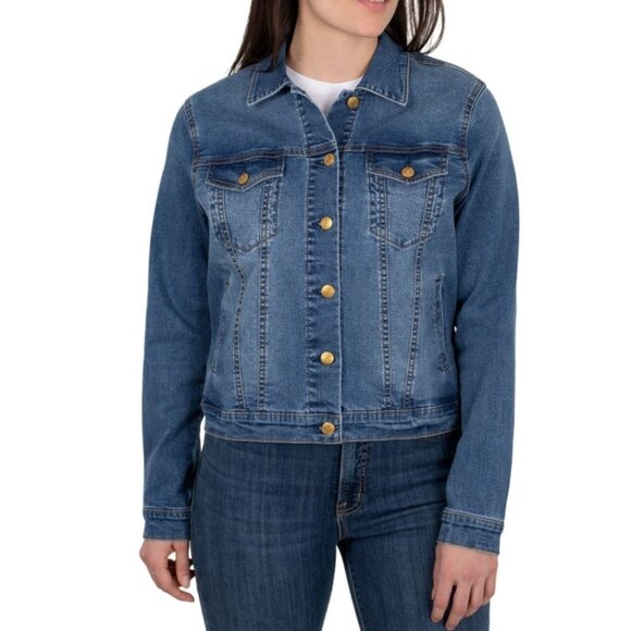 Seven7 Jackets & Blazers - Seven7 Denim Jacket Women's Small Kramer Medium Wash Button Closure Pockets NWT